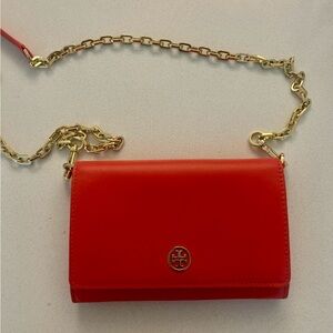 Tory Burch  Red Crossbody with Gold Chain New